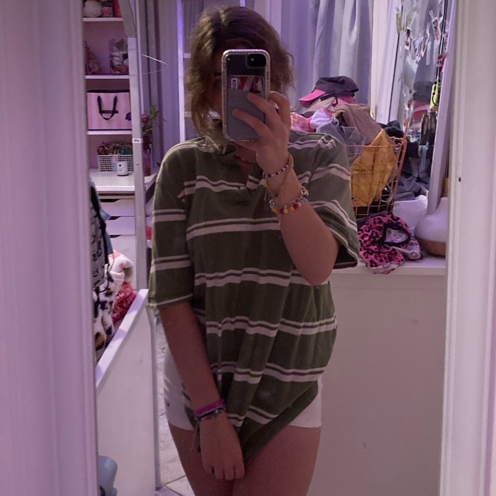 Oversized Mint Green Collared Shirt